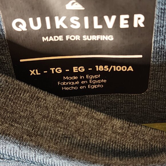 Quiksilver Surf Logo Shirt XL – Blue Long Sleeve Performance Rashguard - Picture 4 of 11